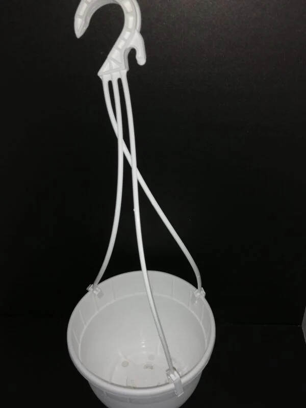 Vaso Basket cm 14 plastica color bianco, foto 2
